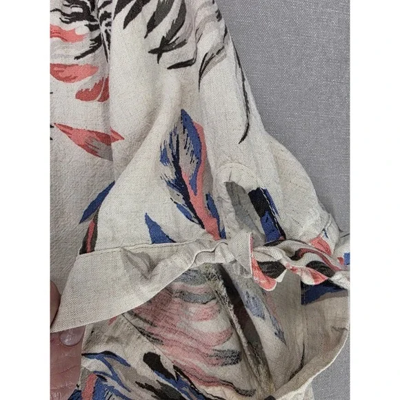 Womens Linen Rayon Blend Top‎ 1X Palm Leaves CJ Banks Coastal Resort Vacation - Picture 4 of 8